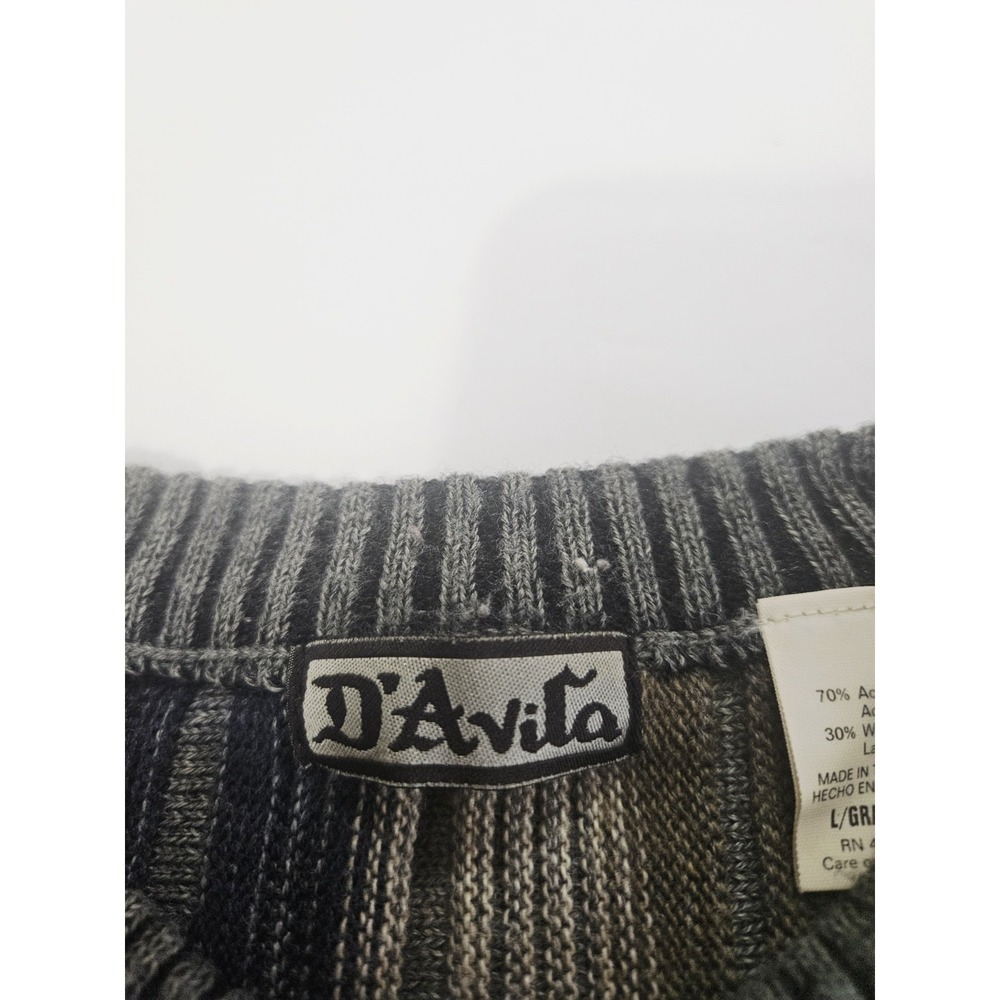 Vintage D'Avila Sweater Mens Size Large Striped Wool Blend Lightweight - Picture 3 of 4